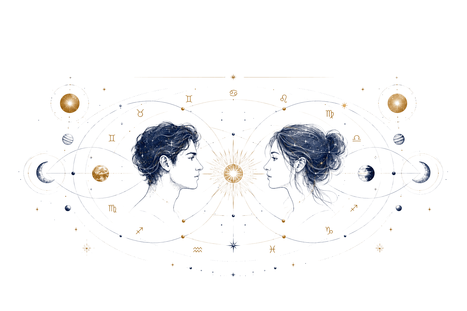 Two souls and the stars between you — synastry and connection